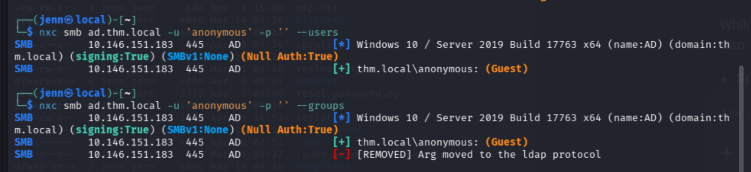 nxc user and group queries returning domain information